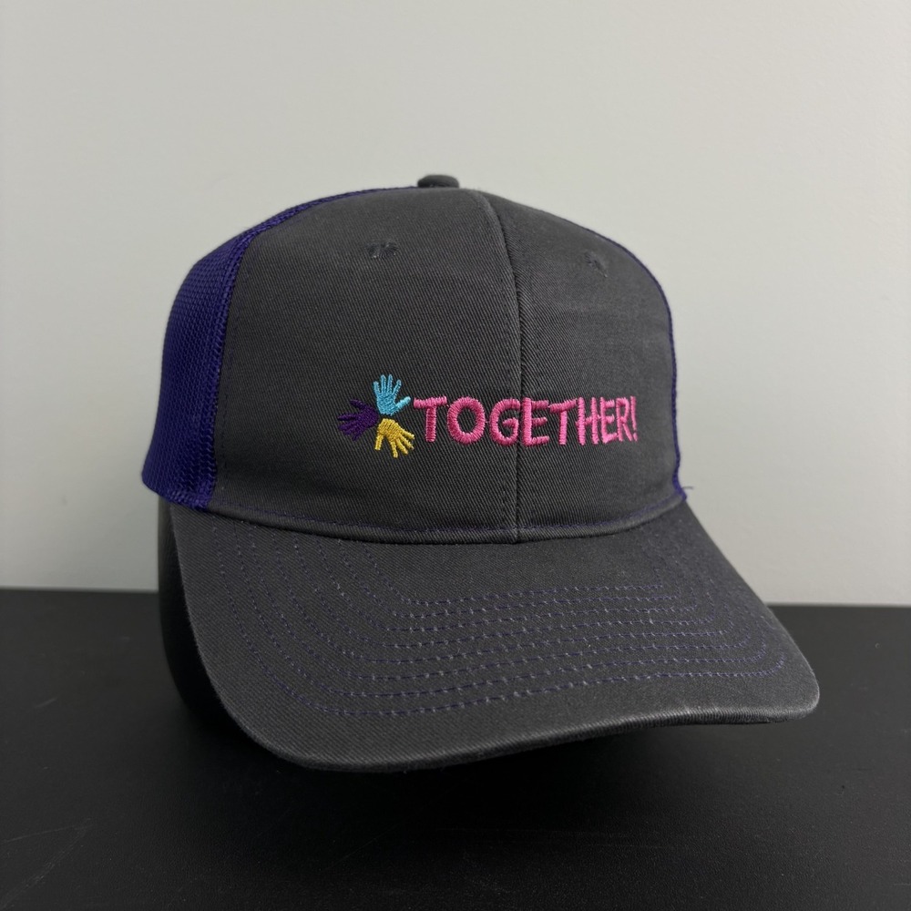 Together Family Promo Trucker Hat Charcoal Grey Purple Cap Snapback Adjustable